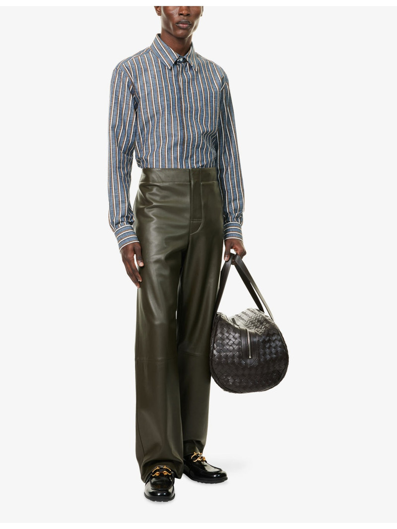 Bottega Veneta Bold-Stripe Regular-Fit Cotton and Linen-Blend Shirt outlook