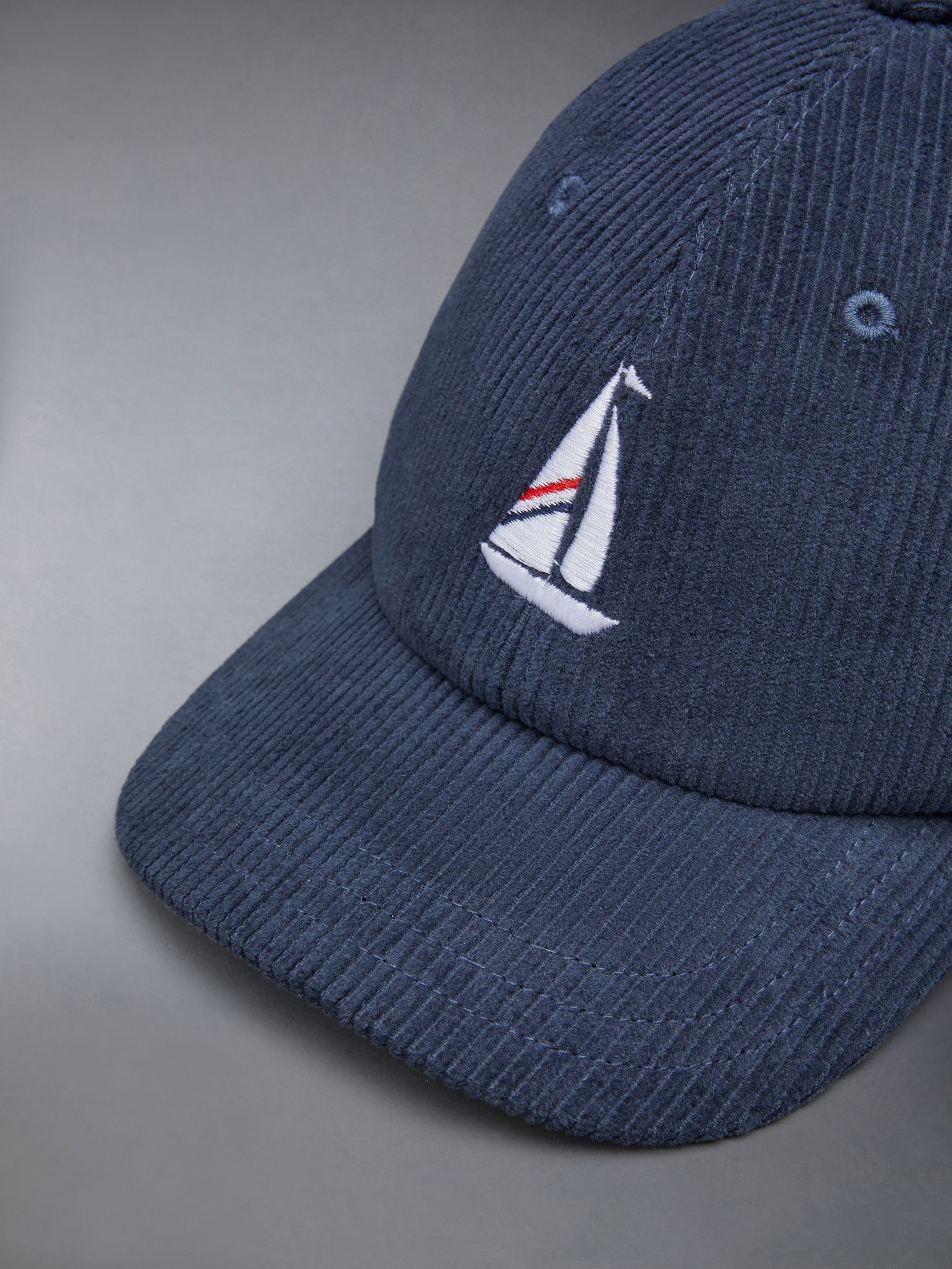 Corduroy Sailboat Embroidery Baseball Hat - 4