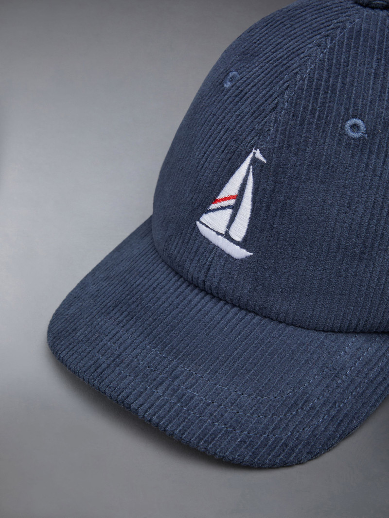 Corduroy Sailboat Embroidery Baseball Hat 4