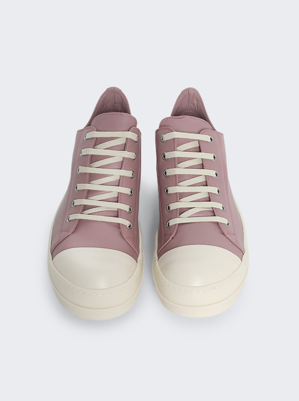 Scarpe In Pelle Low Top Sneakers Dusty Pink And Milk - 3