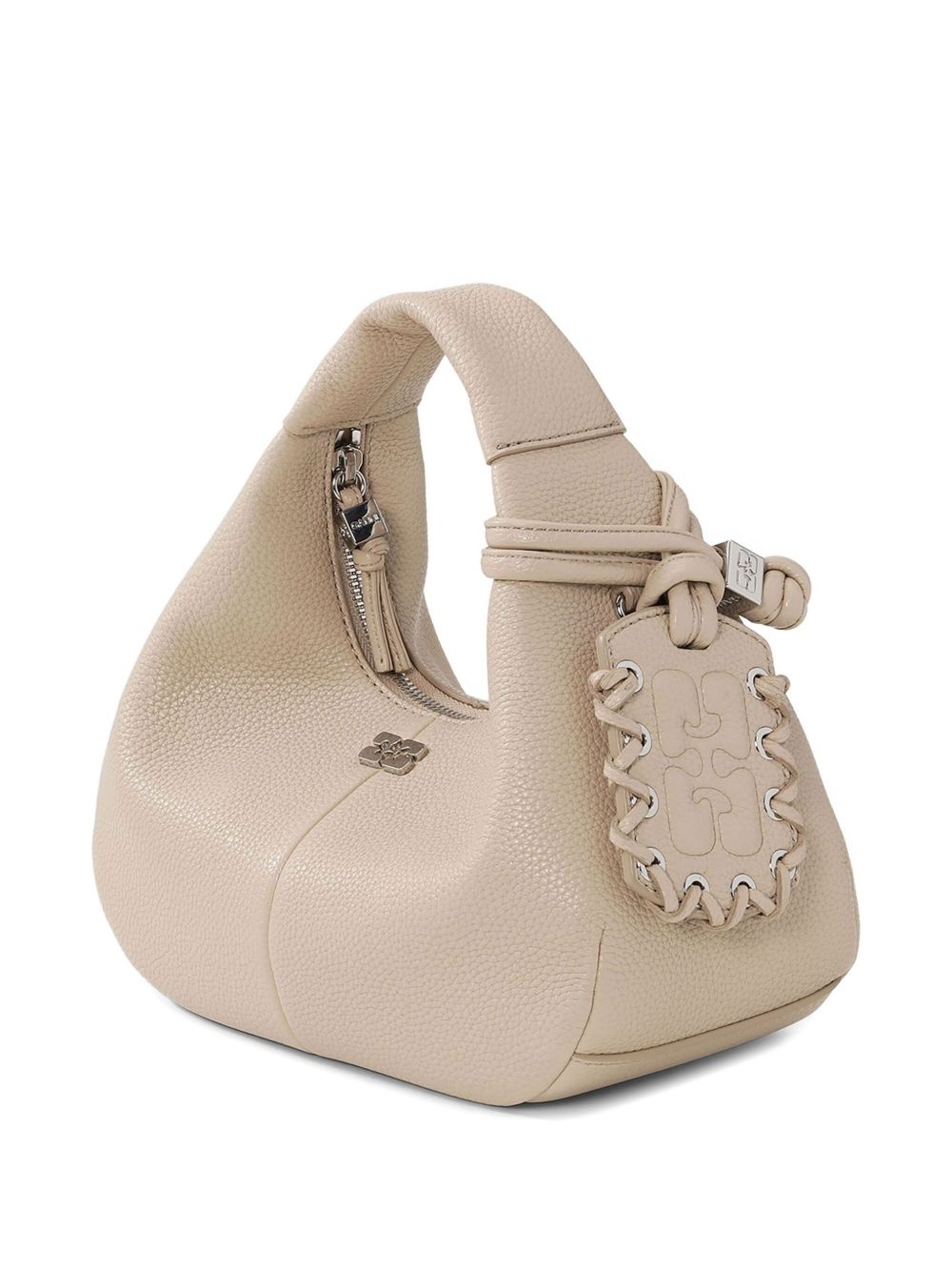 mini textured leather tote bag - 3