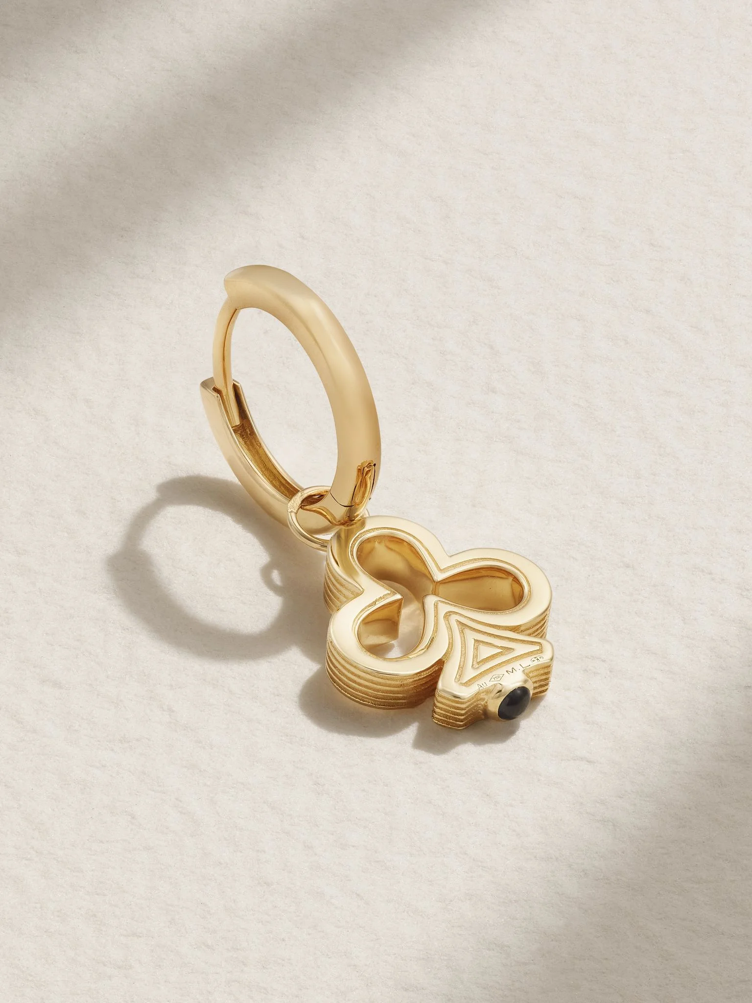 Clover Baby convertible 18-karat gold sapphire single hoop earring Gold - 1