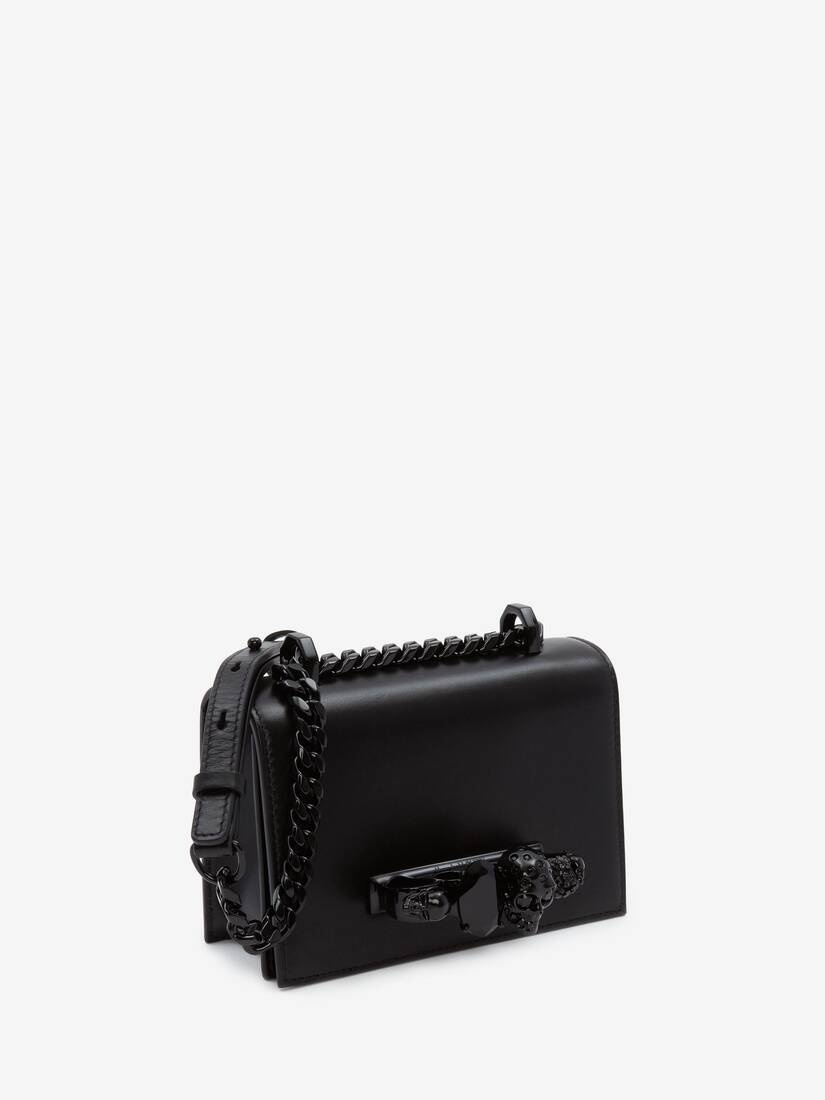 Women's Mini Jewelled Satchel in Black - 2