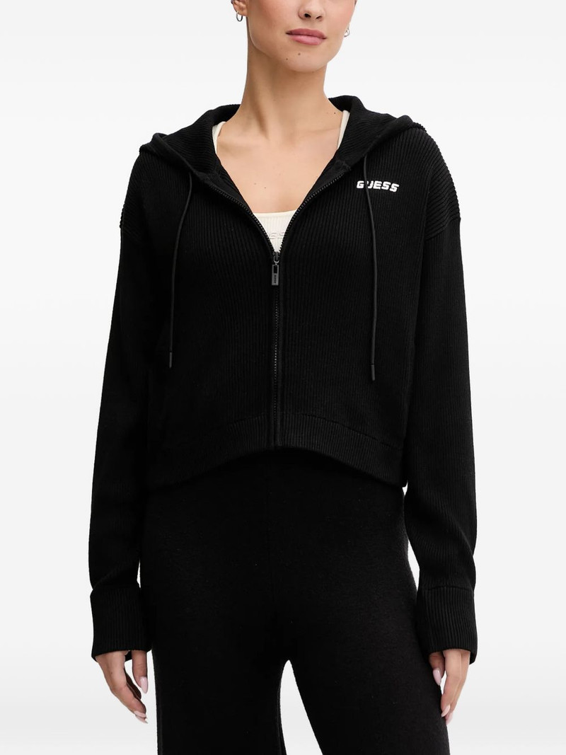 logo-embroidered zip-up hoodie 1