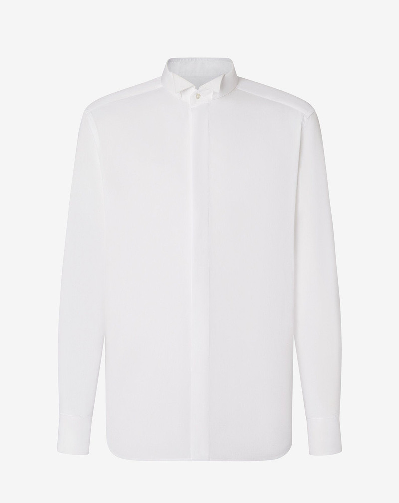 White cotton shirt with micro stripes 1