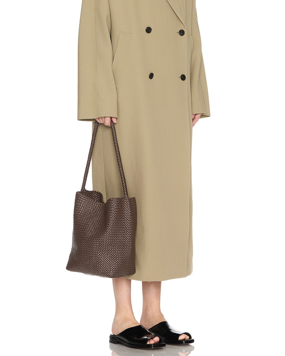 Medium Woven North South Tote Bag - 2