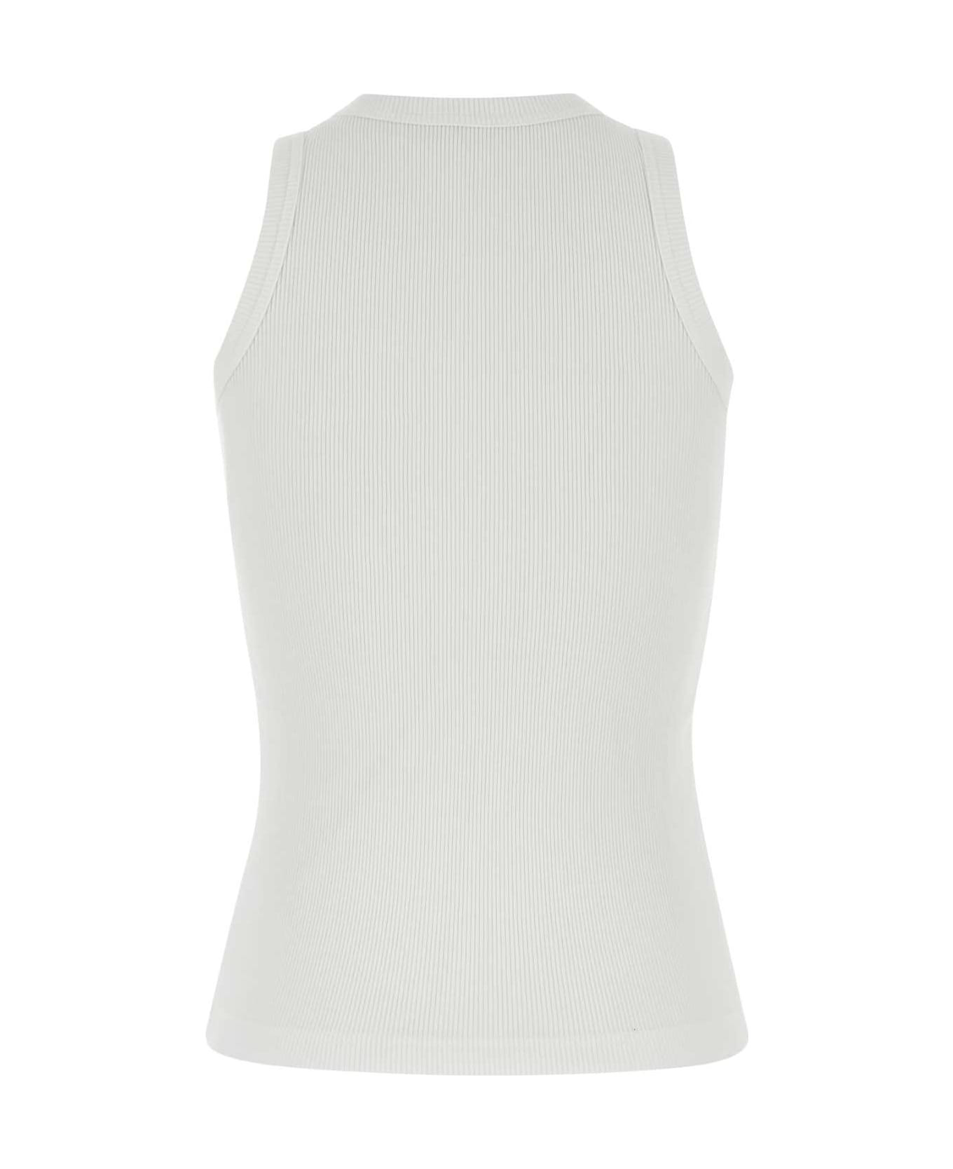 White Cotton Tank Top - 2