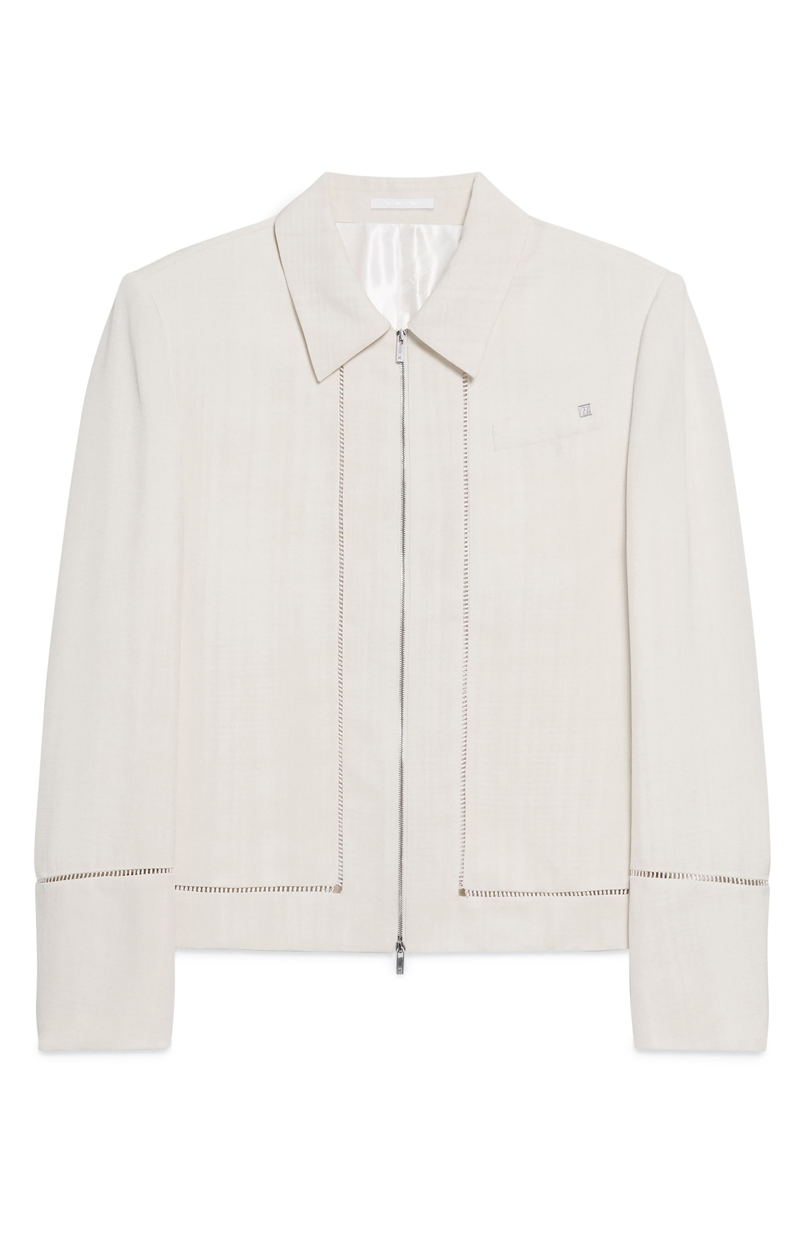 Helmut Lang Border Slub Viscose Jacket in Antique White at Nordstrom - 5