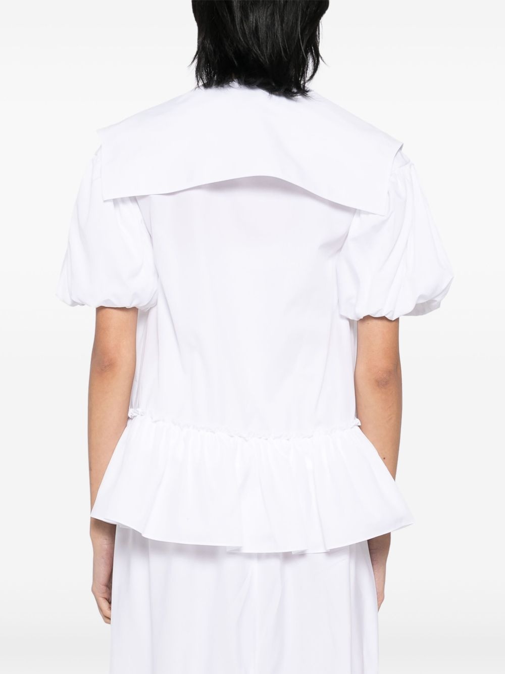 sailor-collar puff-sleeves shirt - 4