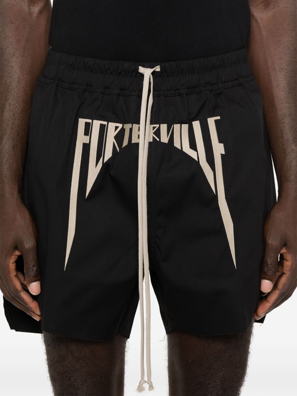 motif-embroidered track shorts - 5