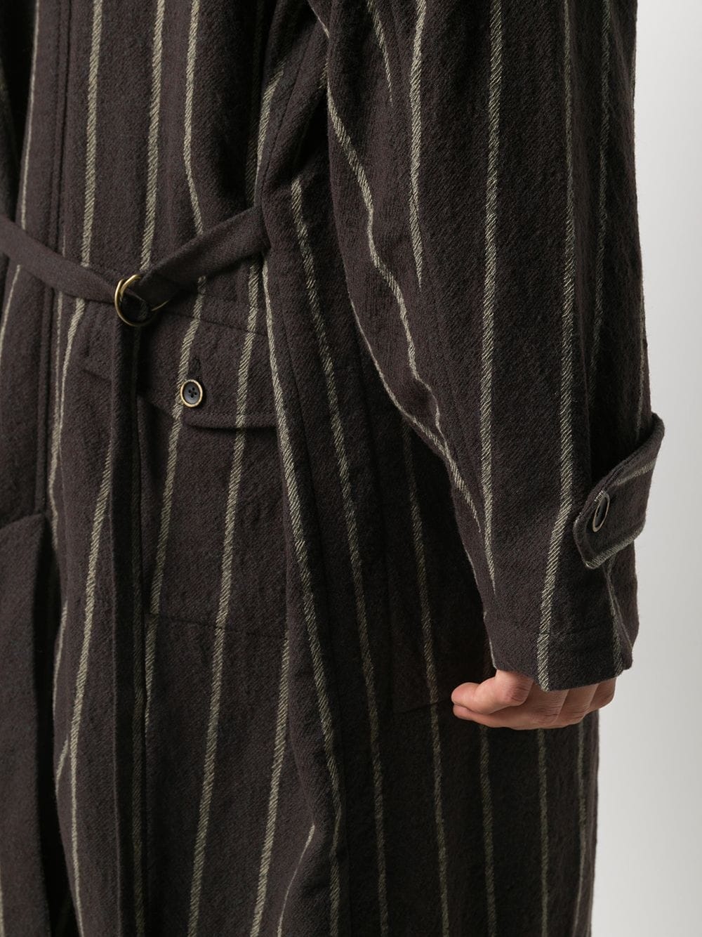 striped single-breasted coat - 5