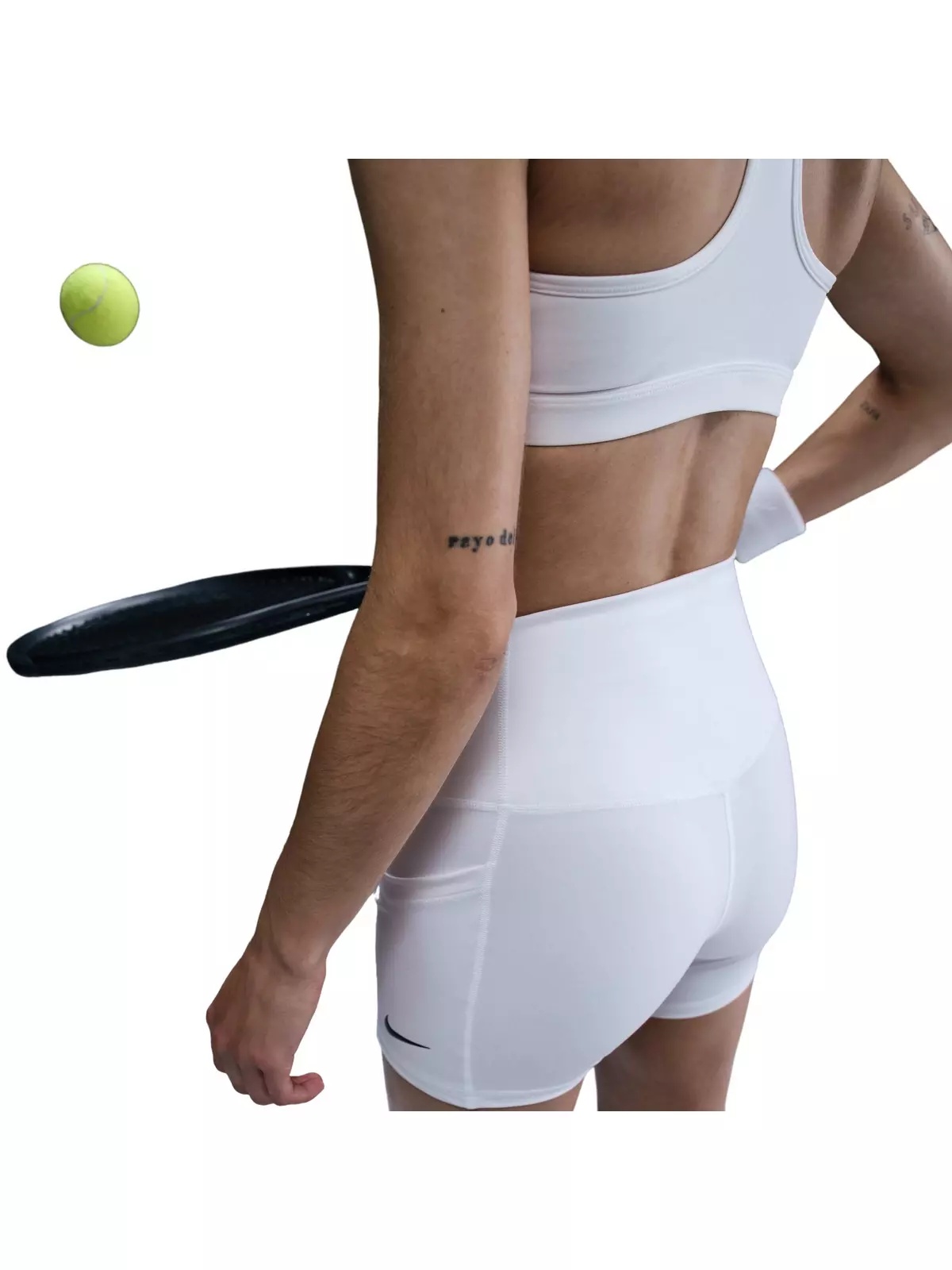 Women's Court Dri-Fit Ball Short-White - 2