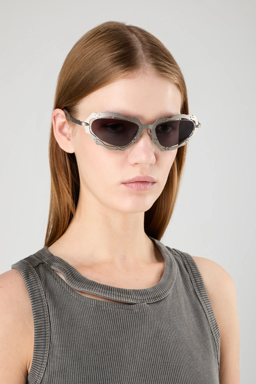 Silver Brushed NOPEA Metal Sunglasses - 1