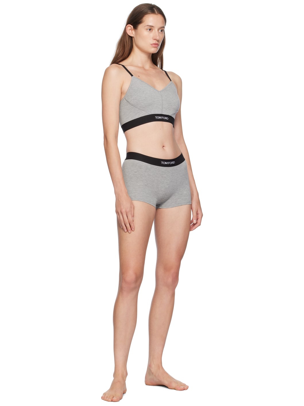 Gray Signature V-Neck Bralette - 4