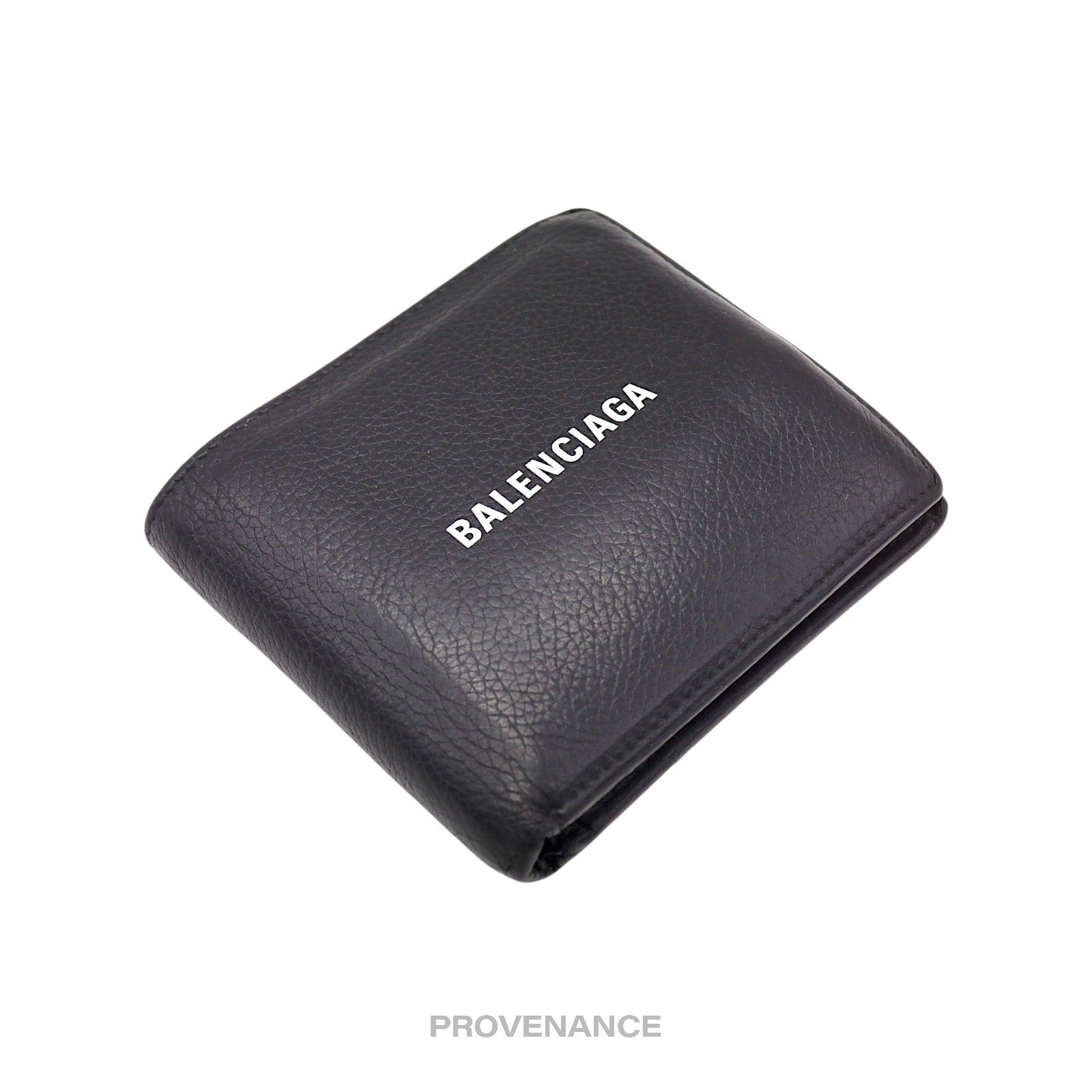Balenciaga Logo Bifold Wallet - Black Leather - 4