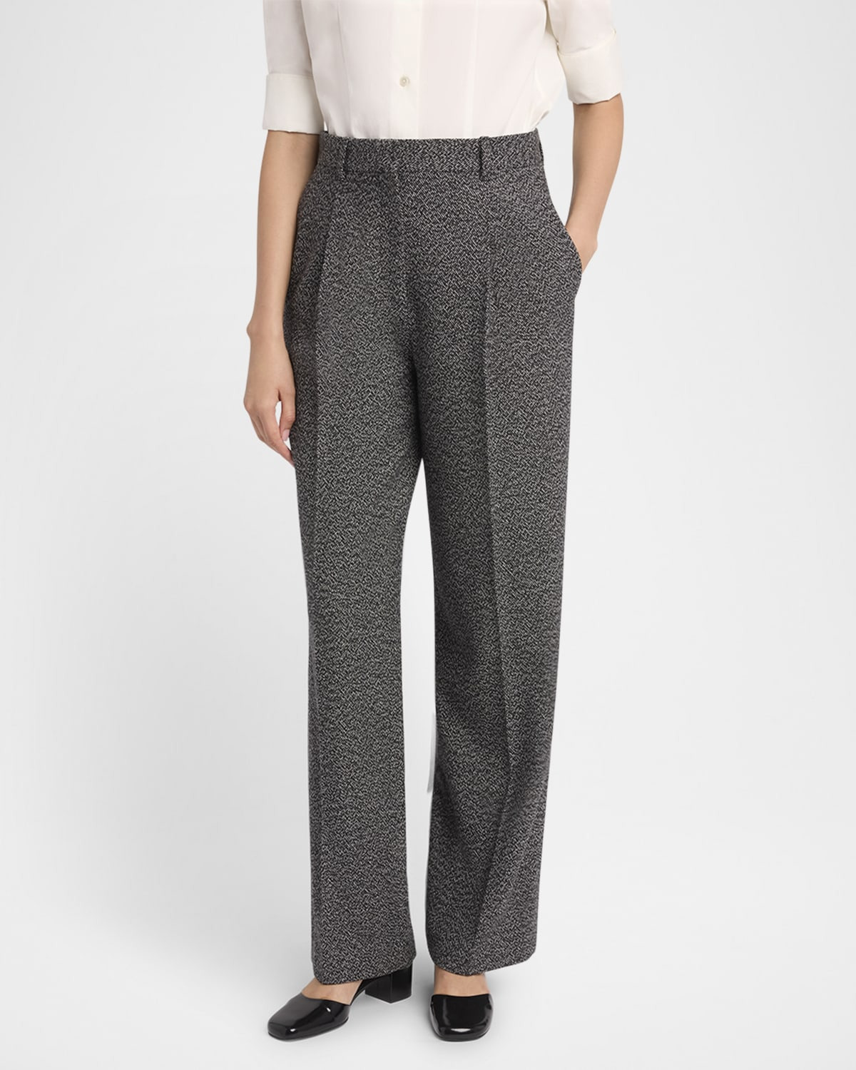Mikkela Pleated Cashmere Straight-Leg Pants - 4