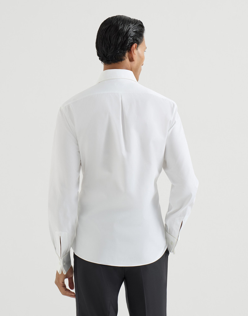 Sea Island cotton twill slim fit tuxedo shirt with pleated bib, spread collar and French cuffs 3