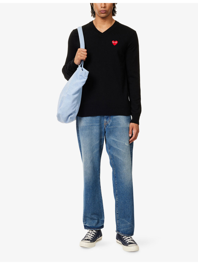 Comme des Garçons PLAY PLAY V-Neck Wool Jumper outlook