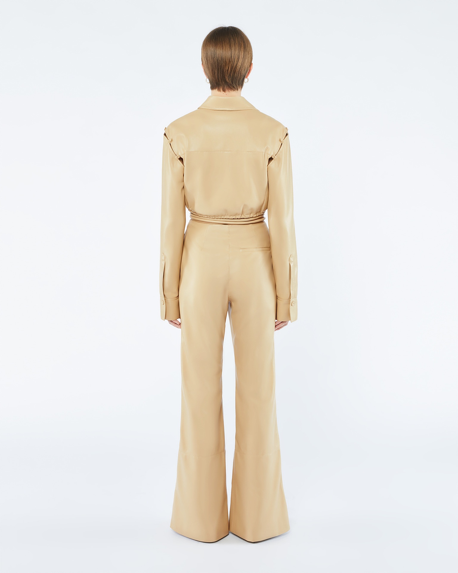 EVI - OKOBOR™ alt-leather pants - Almond - 5