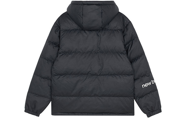 New Balance Logo Print Down Jacket 'Black Orange' AMJ13334-BK - 2