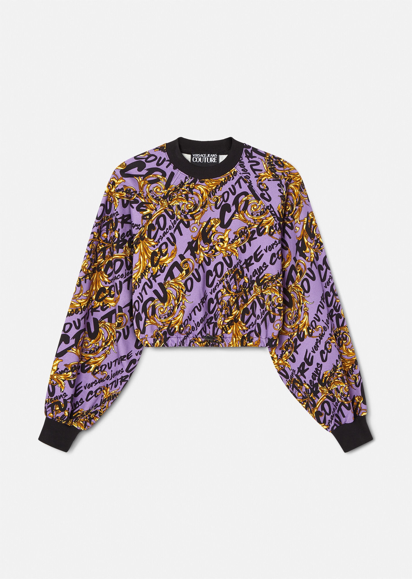 Logo Brush Couture Crop Sweatshirt - 1