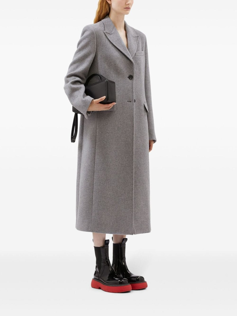 MSGM notched-lapel button-fastening coat outlook