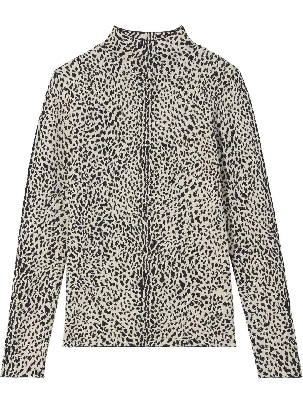 leopard print mock neck jumper - 1