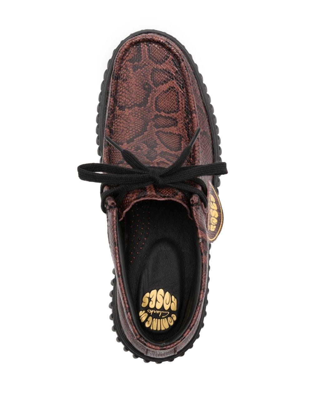 snake-print leather boots - 4