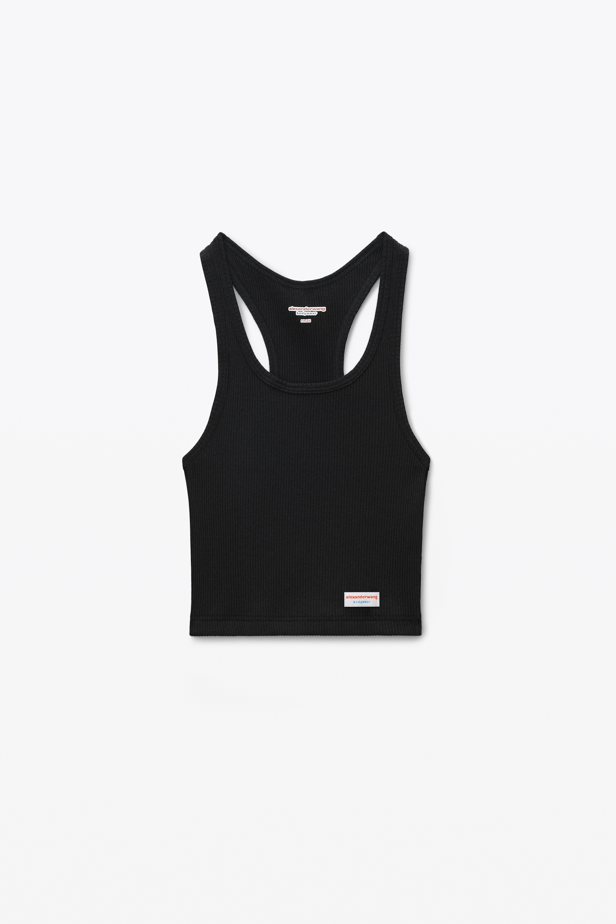 Cropped Racerback Tank in Ribbed Cotton Jersey - 1