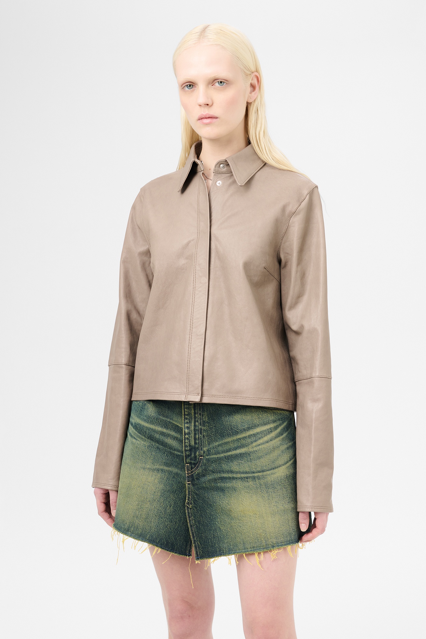 Auto Shirt 70s Grey Velvet Lamb Skin - 4