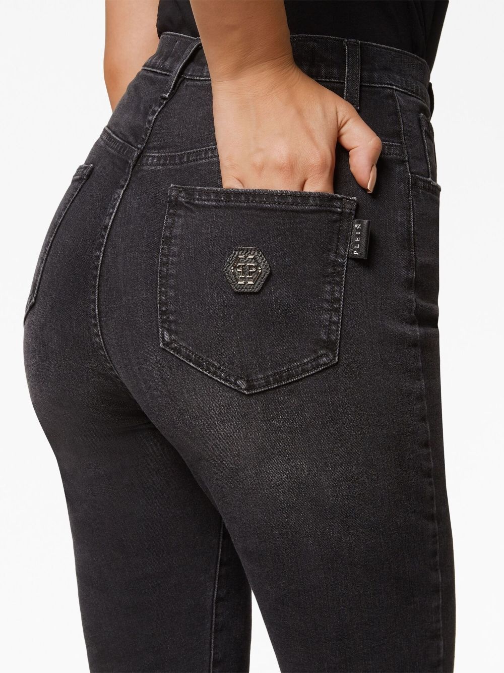 high-rise skinny faded jeans - 5