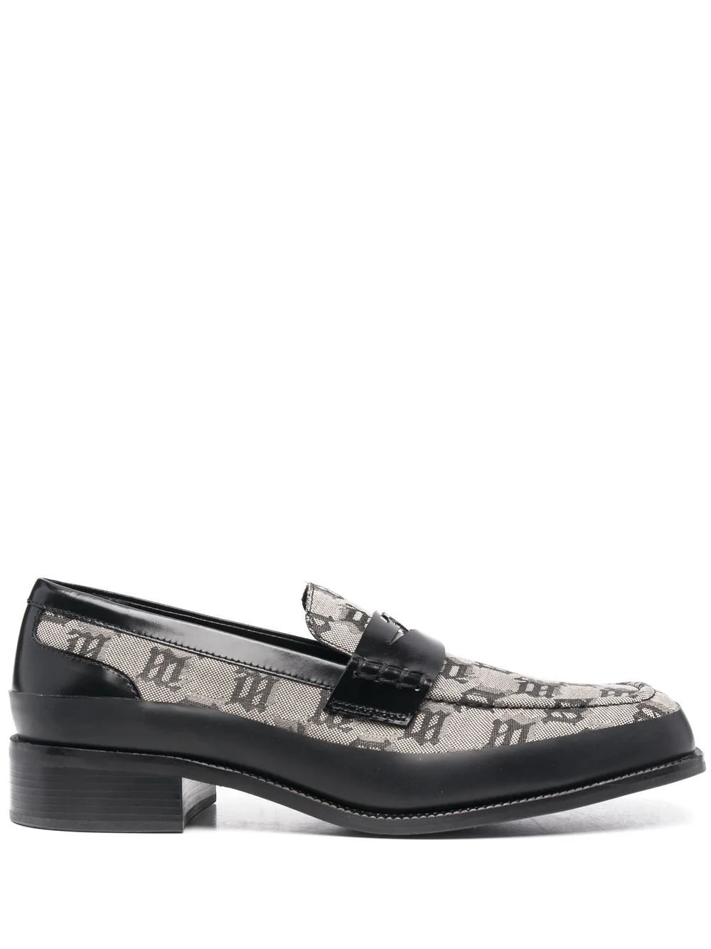 monogram-print penny loafers - 1