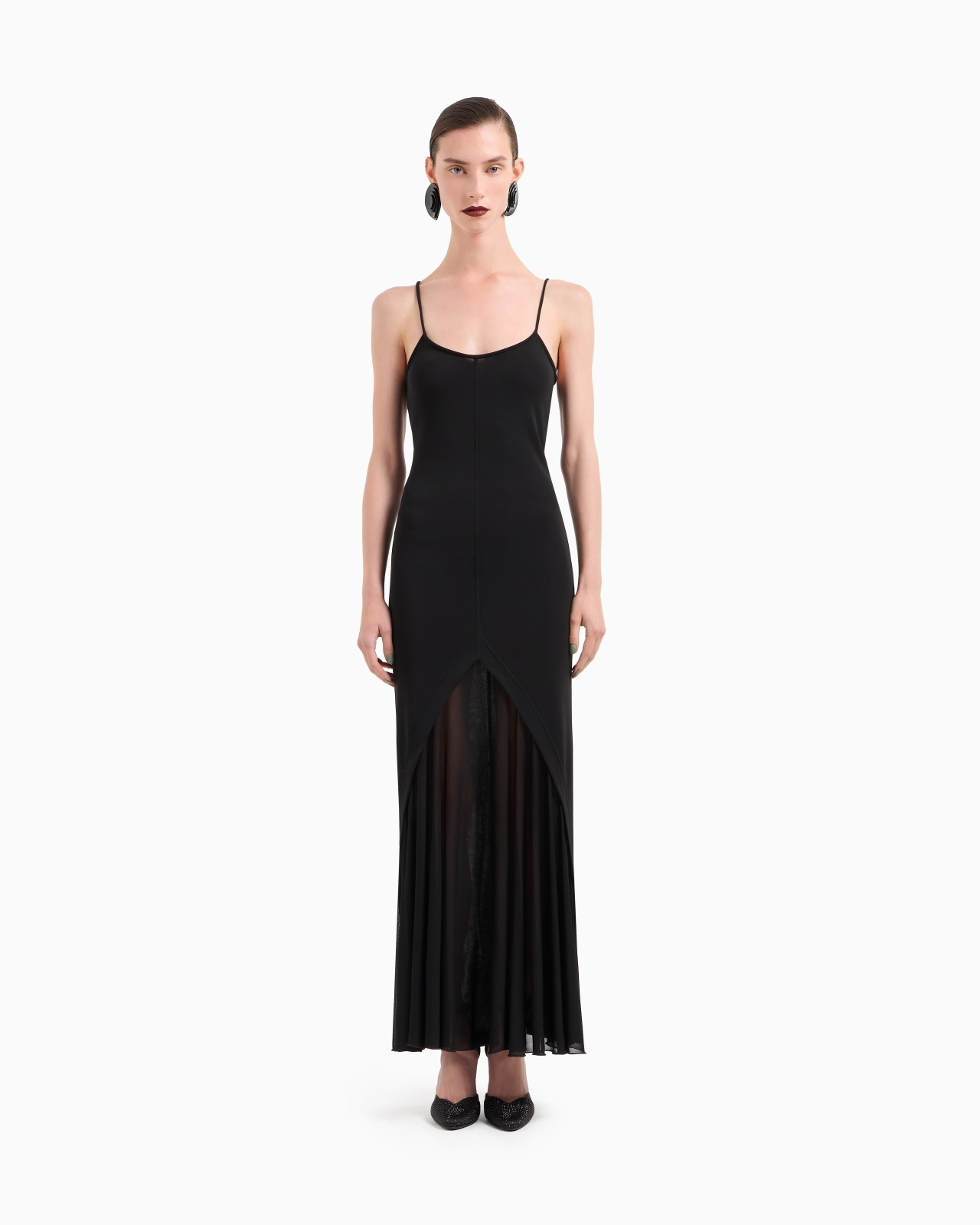VISCOSE JERSEY INTERLOCK LONG DRESS - 4