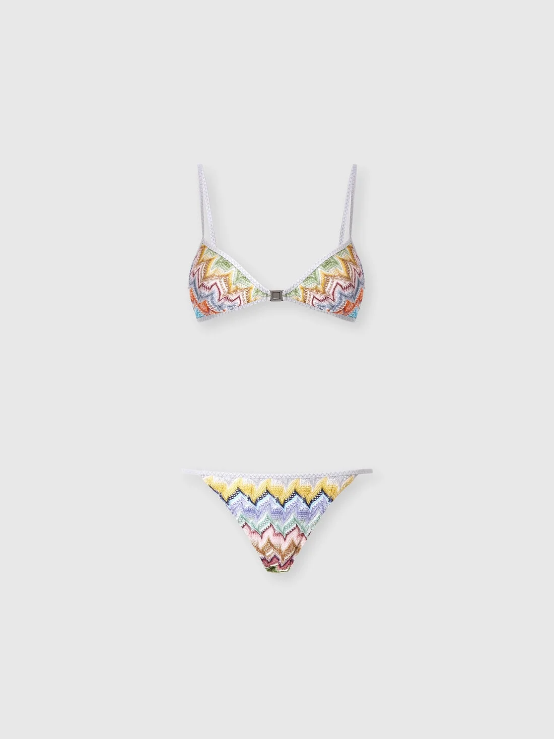 Viscose lamé bikini with front-closure top - 1