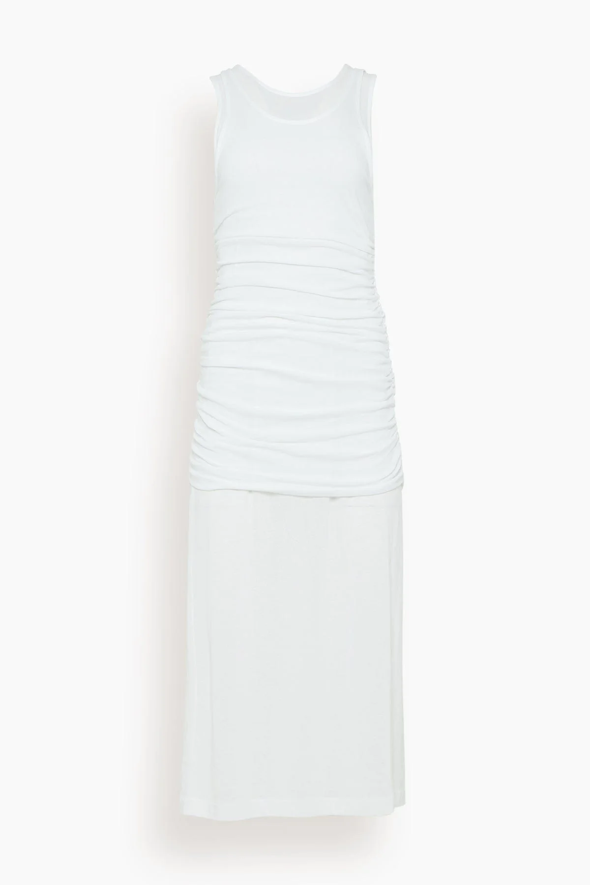 Romana Layered Tank Dress in White - 1