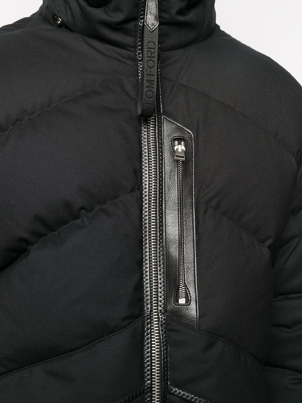 trimmed hooded puffer jacket - 5