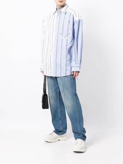 FENG CHEN WANG vertical-stripe long-sleeve shirt outlook