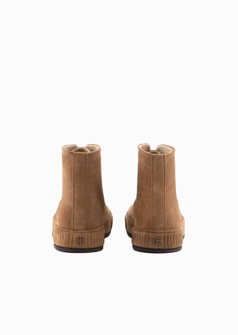 GIORGIO ARMANI Suede high-top sneakers outlook