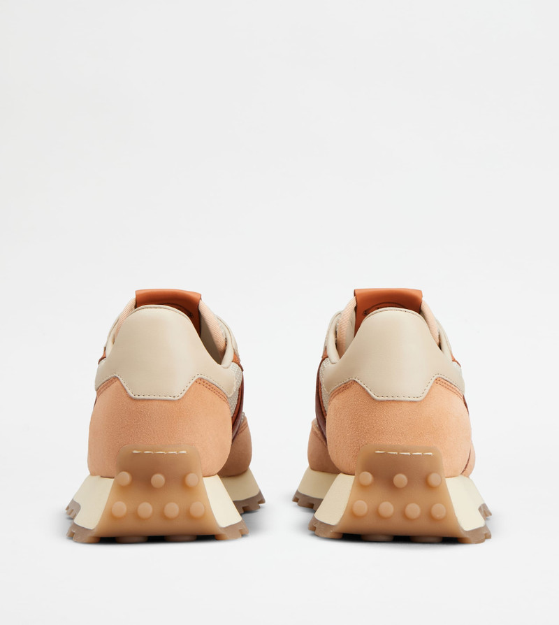 Tod's SNEAKERS IN SUEDE AND FABRIC - BEIGE, ORANGE outlook