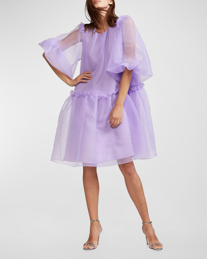 Tallulah Puff-Sleeve Organza Dress 1