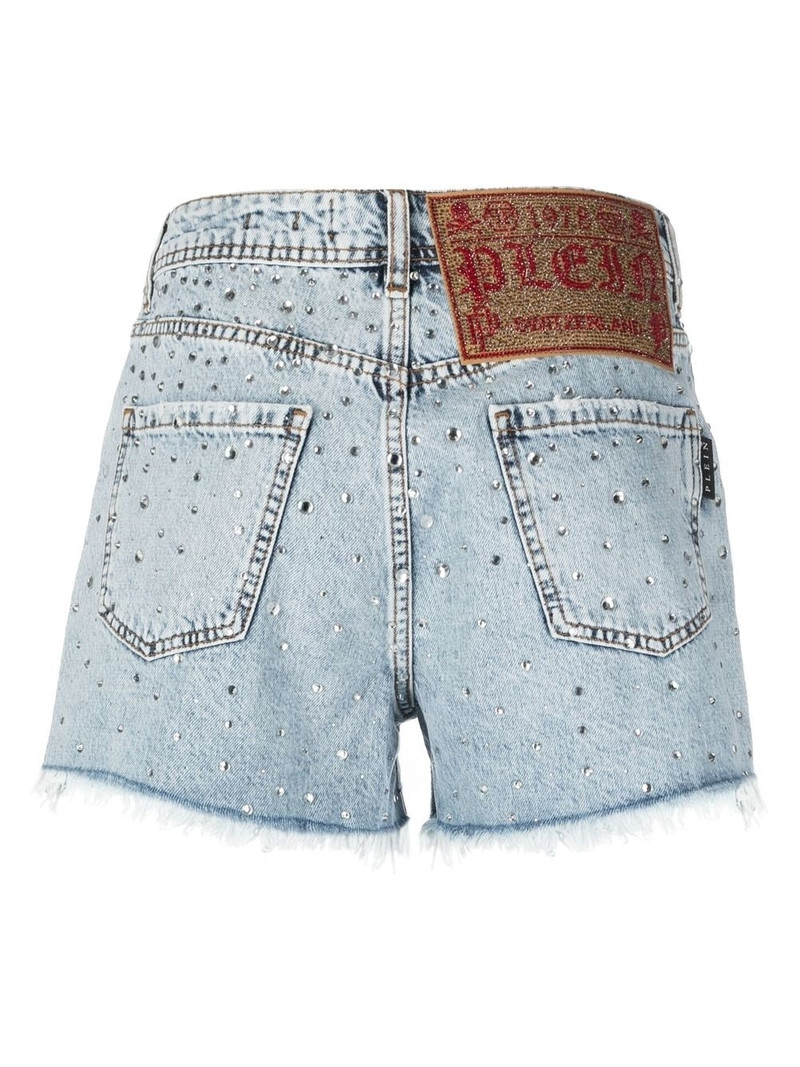 PHILIPP PLEIN crystal embellished mini shorts outlook