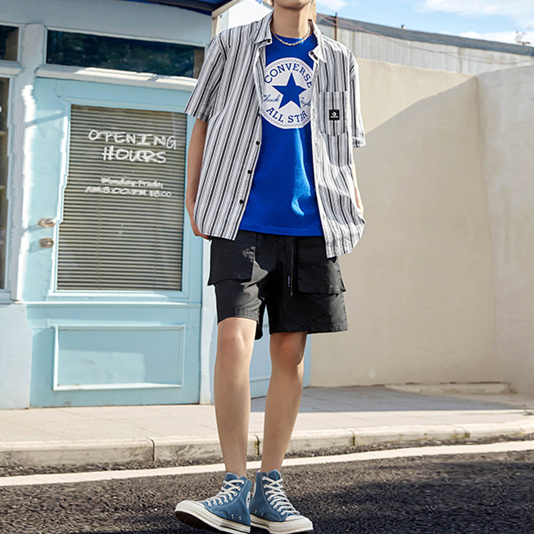 Converse Striped Short Sleeve Button Down 'Blue' 10024060-A02 - 3