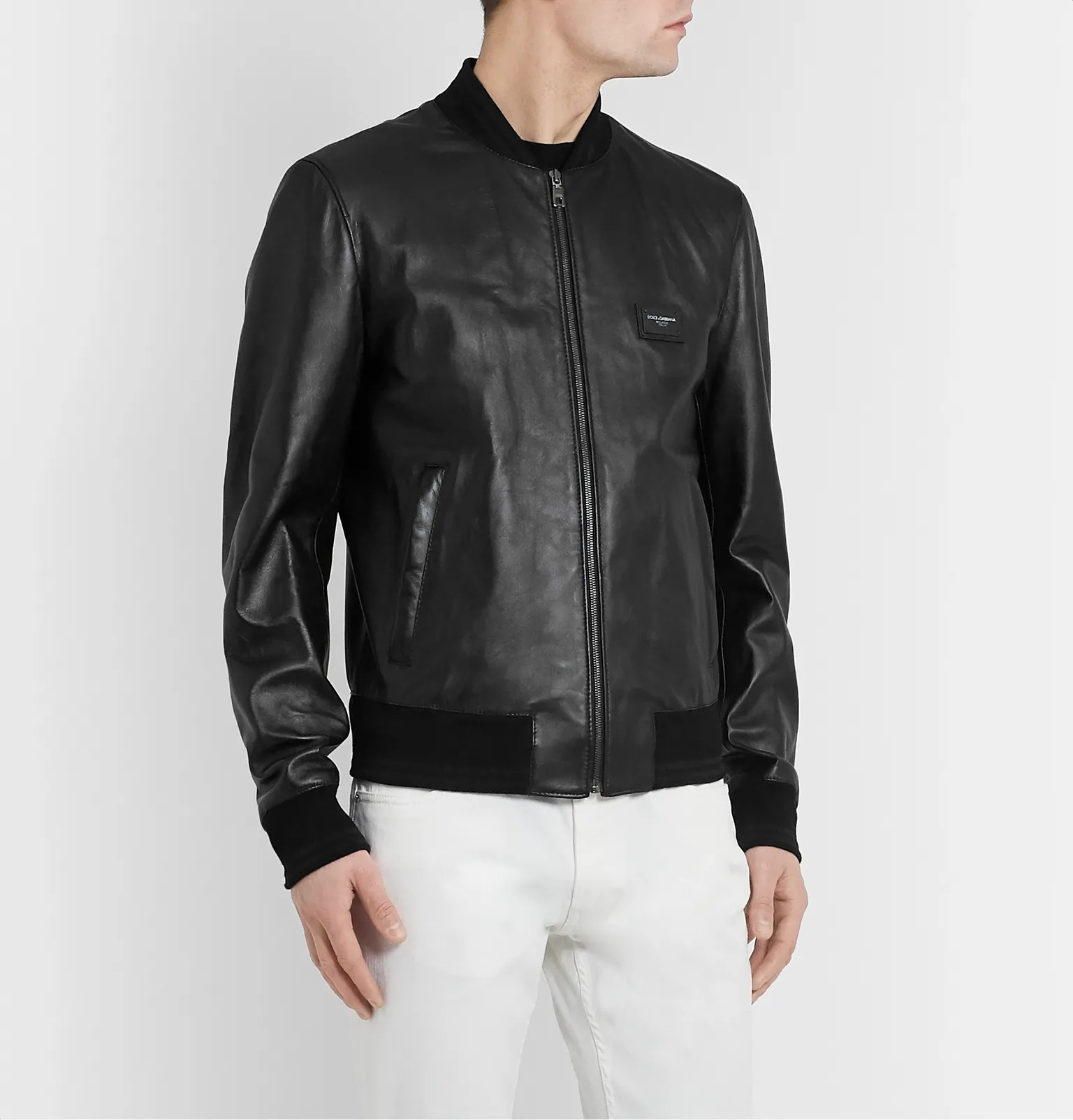 Leather Bomber Jacket - 4