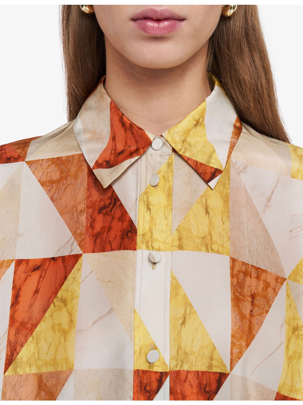 Arcole Marble-Print Silk Shirt - 5