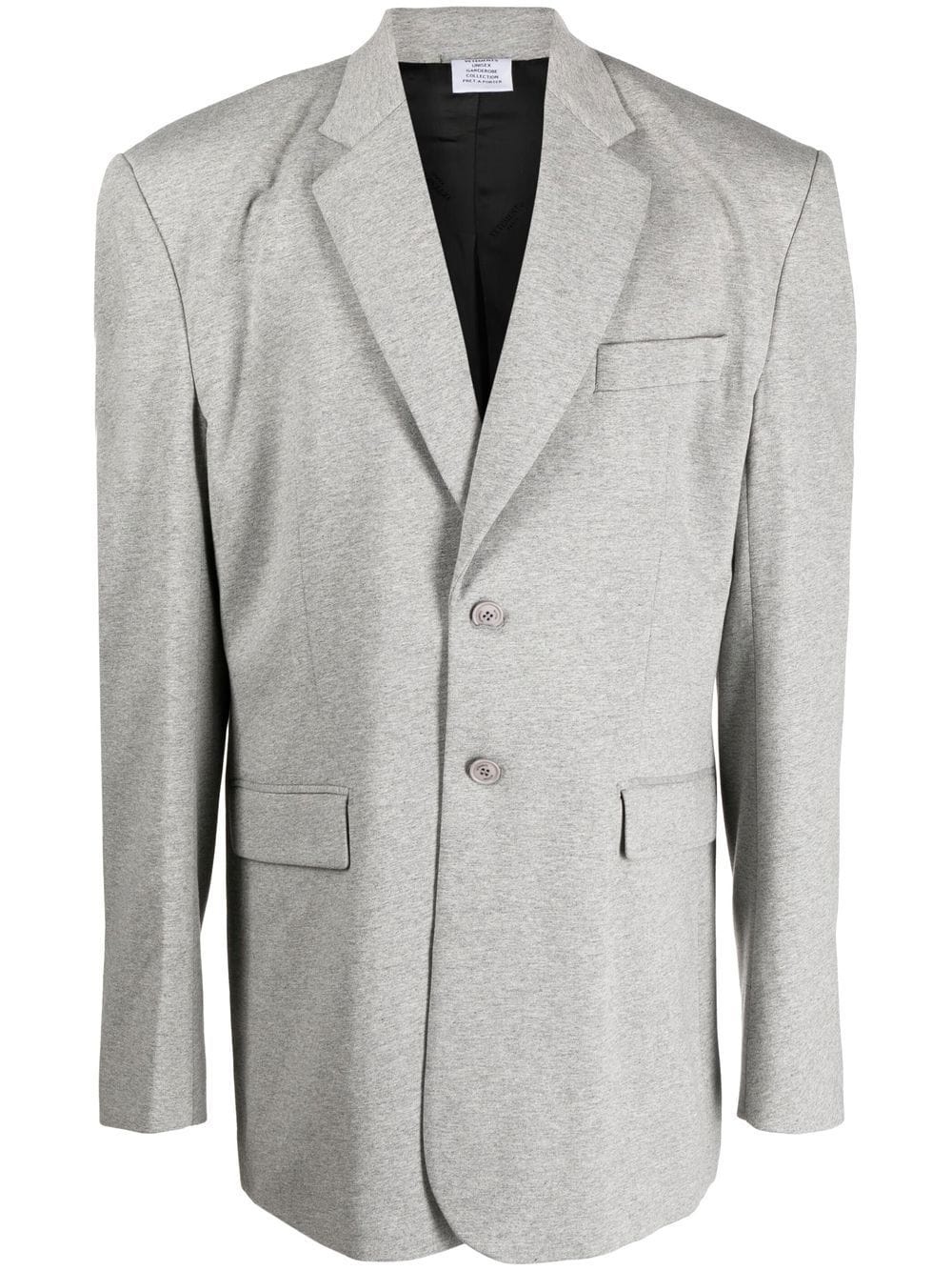 single-breasted shoulder-pad blazer - 1