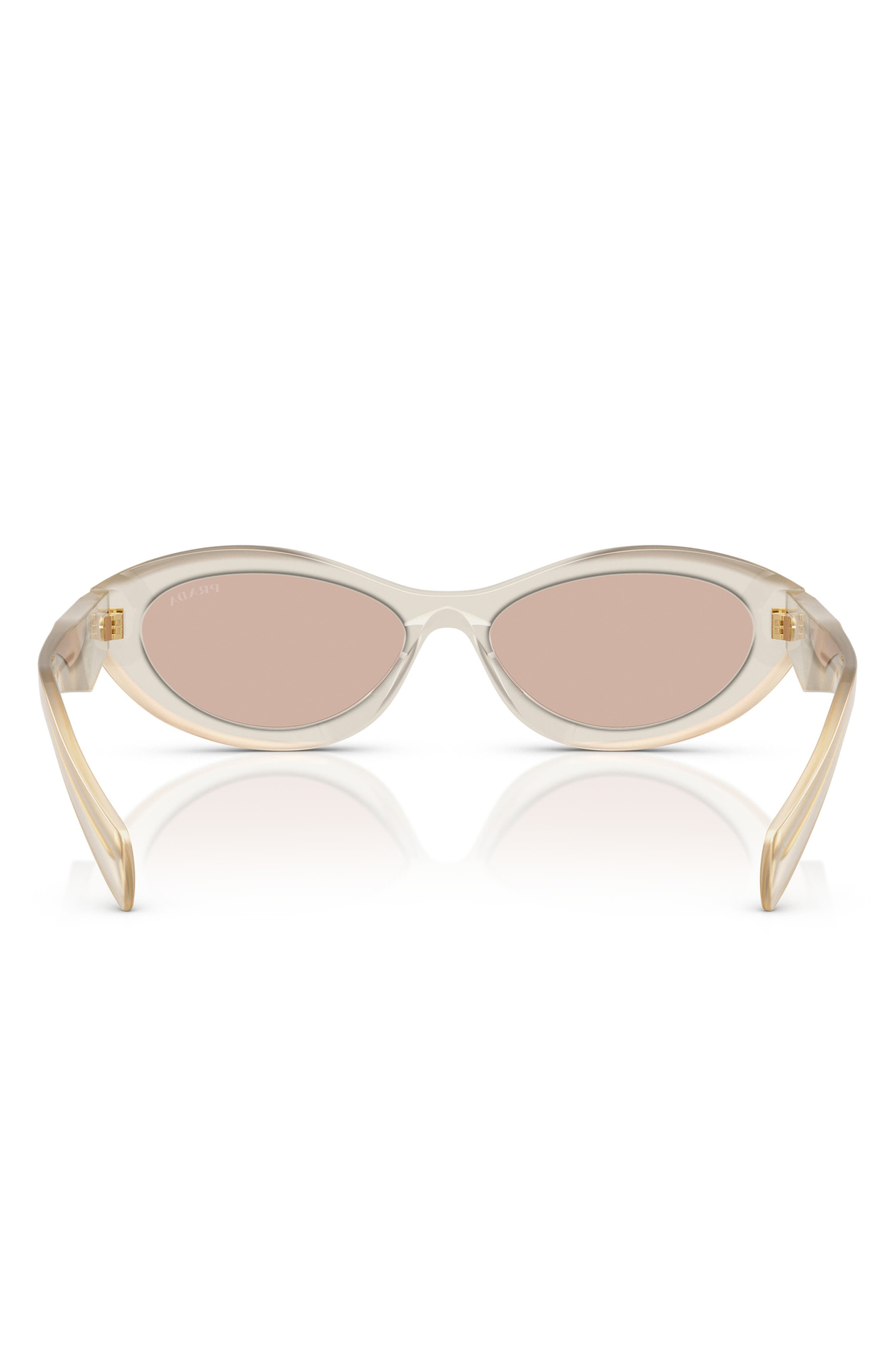Prada 55mm Irregular Sunglasses in Brown White at Nordstrom - 5