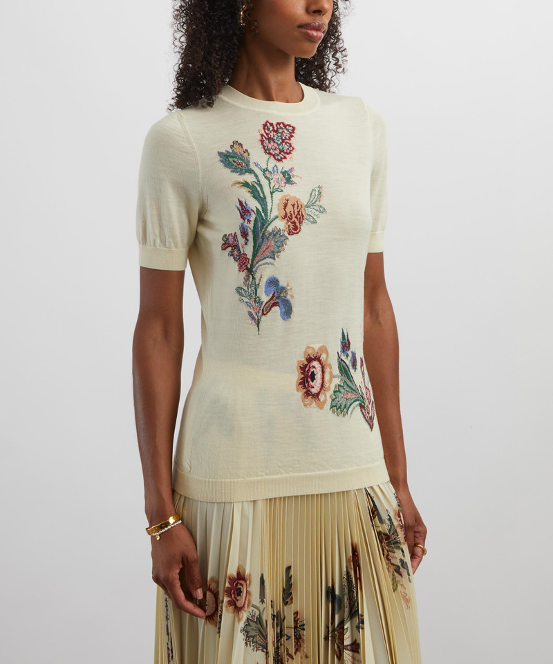 Etro Floral Wool-Blend Jacquard Top outlook