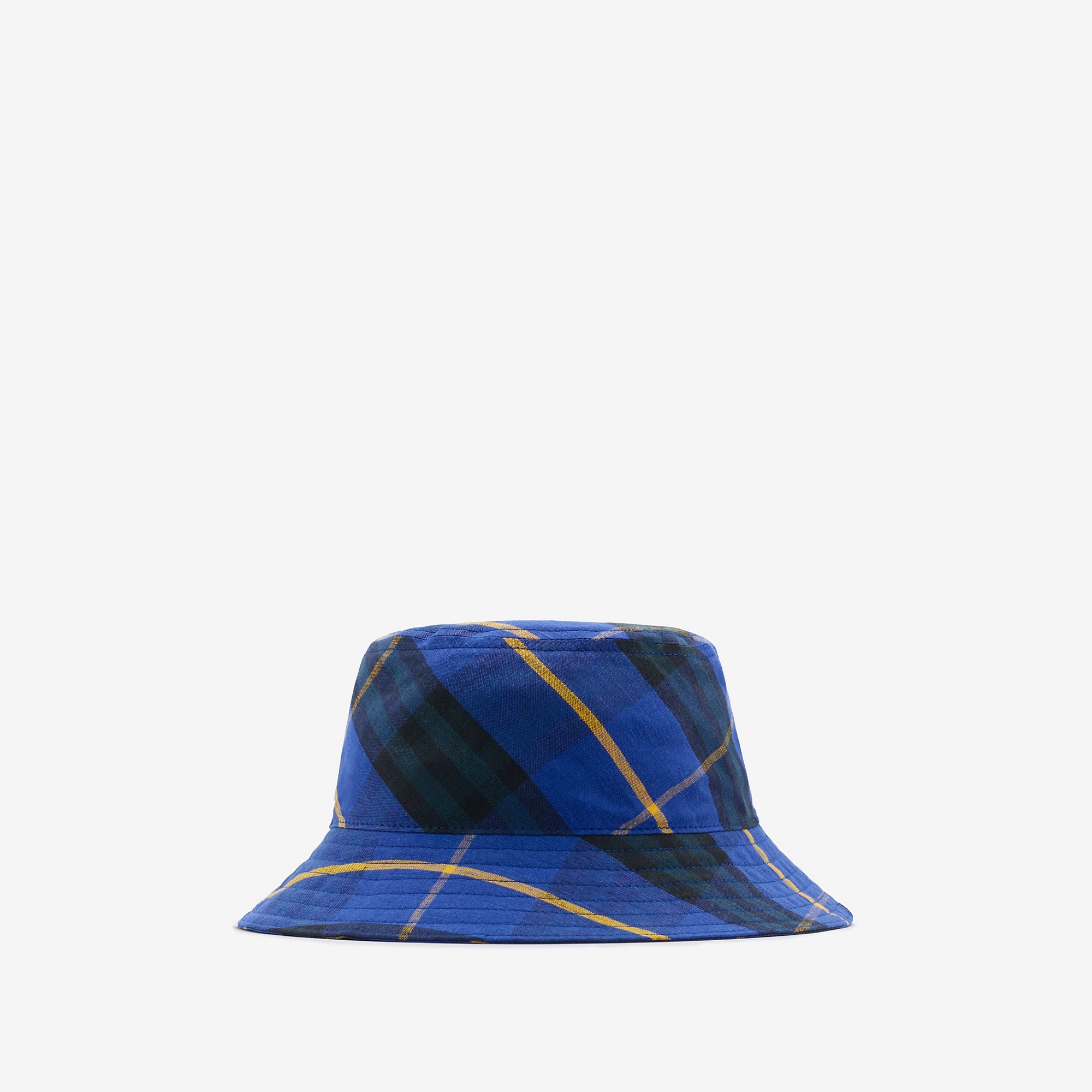 Check Linen Bucket Hat - 1