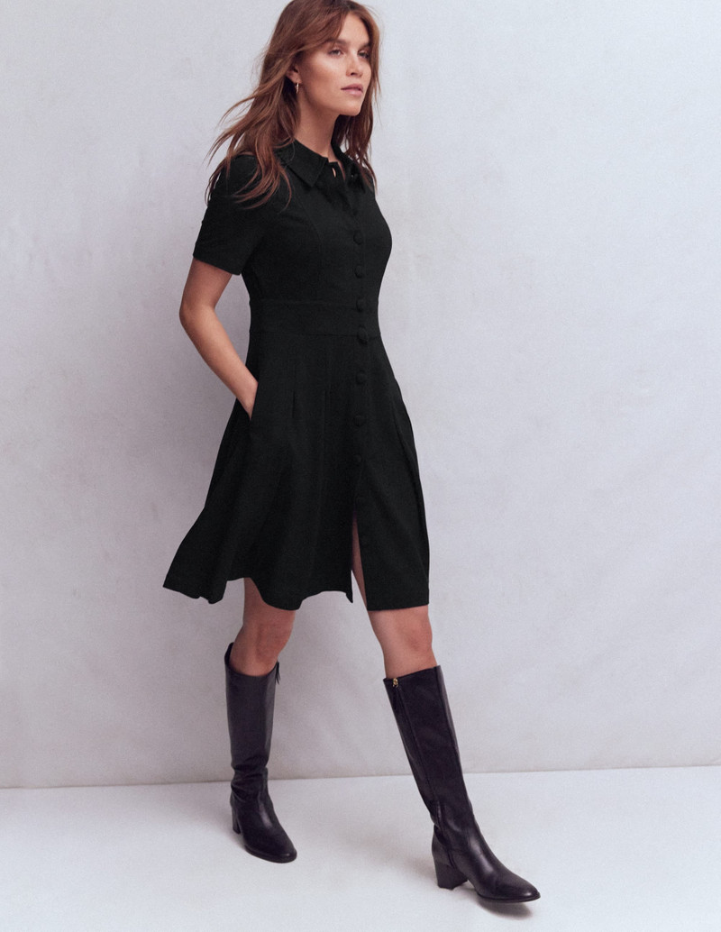 Bridget Ponte Short Dress-Black 6
