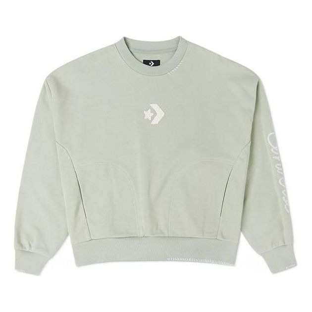 (WMNS) Converse Chain Stitch Crew 'Light Green' 10025516-A02 - 1